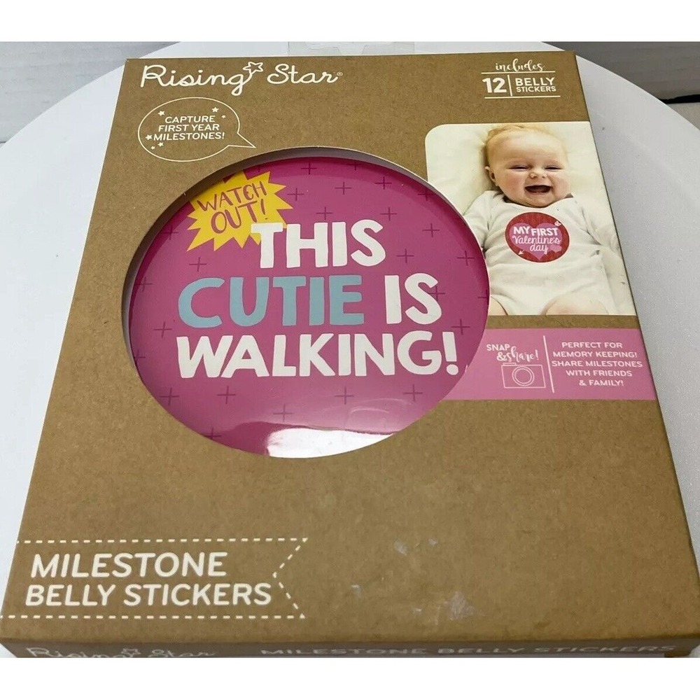 Rising Star Milestone‎ Photo Prop Belly Stickers, Baby Girl, Holidays, events